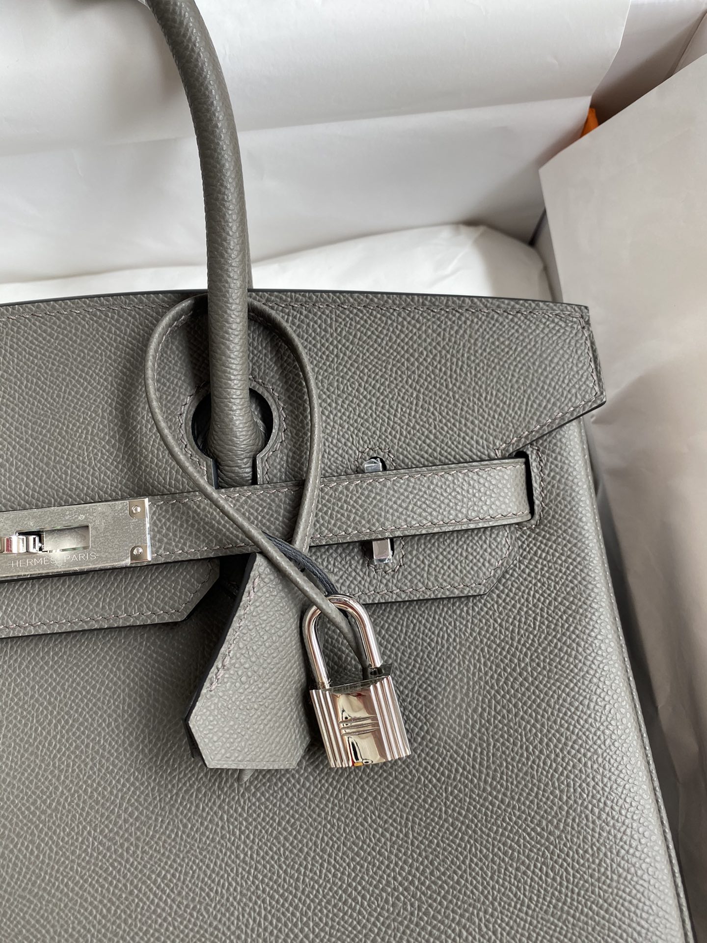 Hermes Birkin 30CM Epsom Leather Handbag Iron Grey